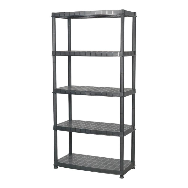 Estante Repisa Rack Plastico 5 Niveles 85X40X185Cm Negro Ram-0