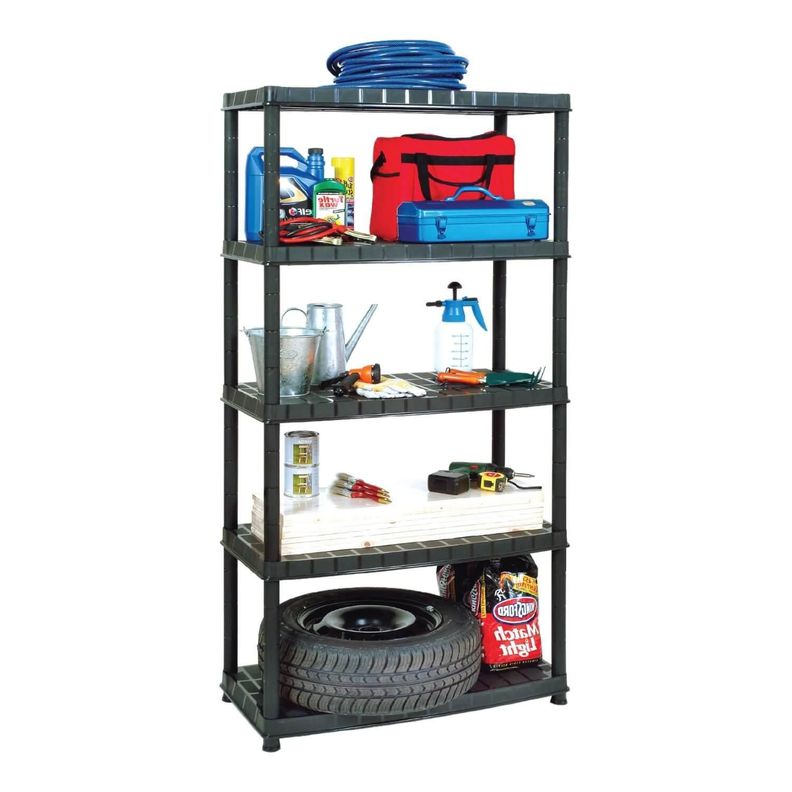 Estante Repisa Rack Plastico 5 Niveles 85X40X185Cm Negro Ram-1
