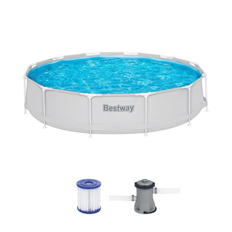 Piscina Bestway Redonda con filtro Deluxe Gris 3.66MX76Cm-1