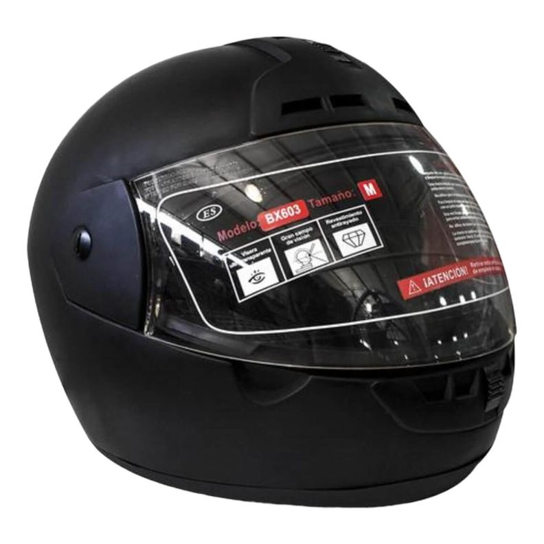 Casco Full Face Bx603 Talla L Color Flat Black Certificado DOT-0