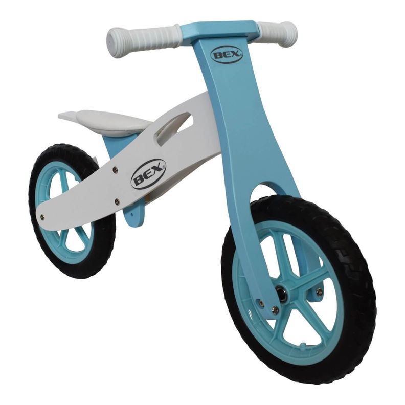 Bicicleta Madera Equilibrio Aprendizaje Sin Pedal Azul Bex-0