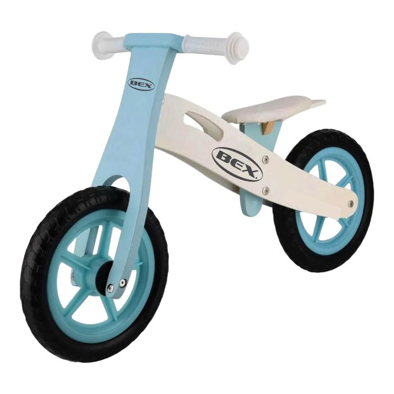 Bicicleta Madera Equilibrio Aprendizaje Sin Pedal Azul Bex-4