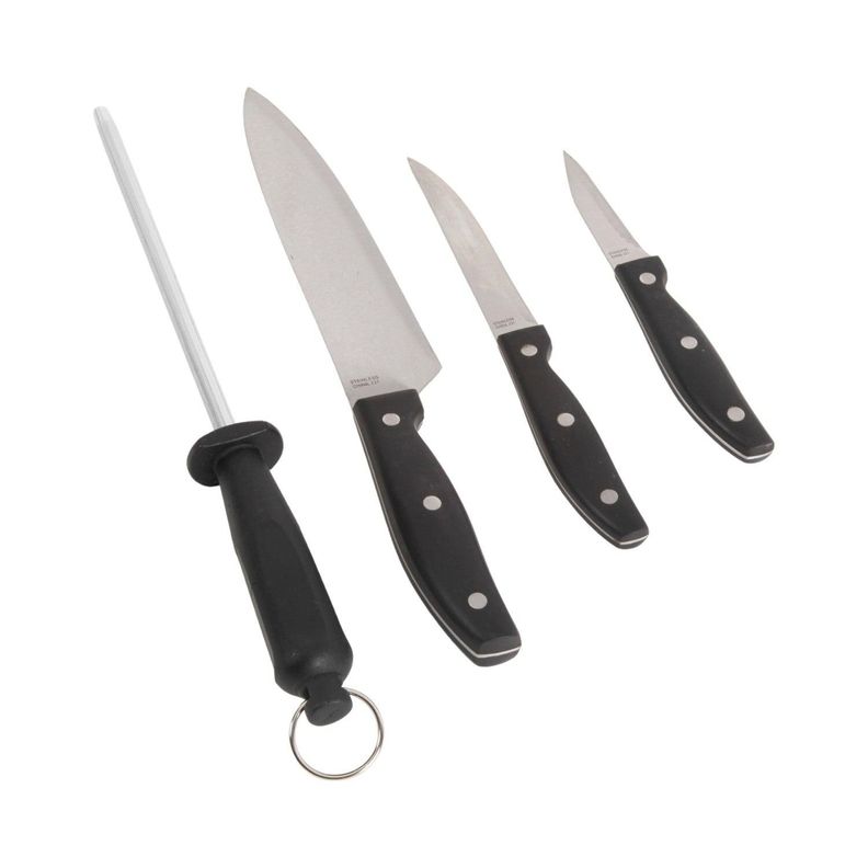 Set Cuchillos Acero Inoxidable y Afilador Granger 4Pcs Oster-0