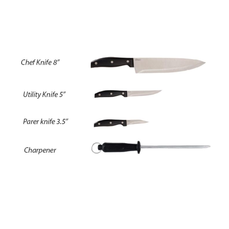 Set Cuchillos Acero Inoxidable y Afilador Granger 4Pcs Oster-3
