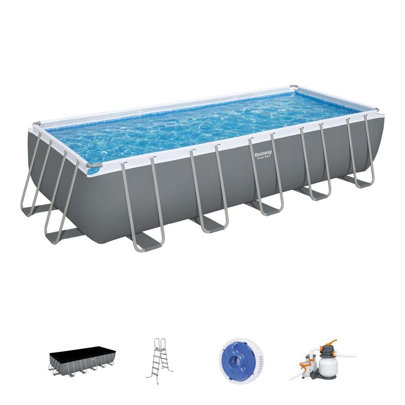Piscina Power Steel™ Gris Oscuro 6.40M X 2.74M X 1.32M Pool Set / 19,281 L-0