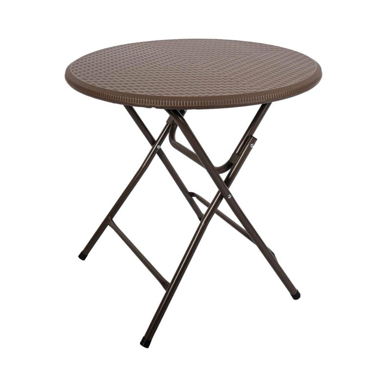 Mesa Plegable Redonda 80x74 Cms Rattan Café Northwest-0
