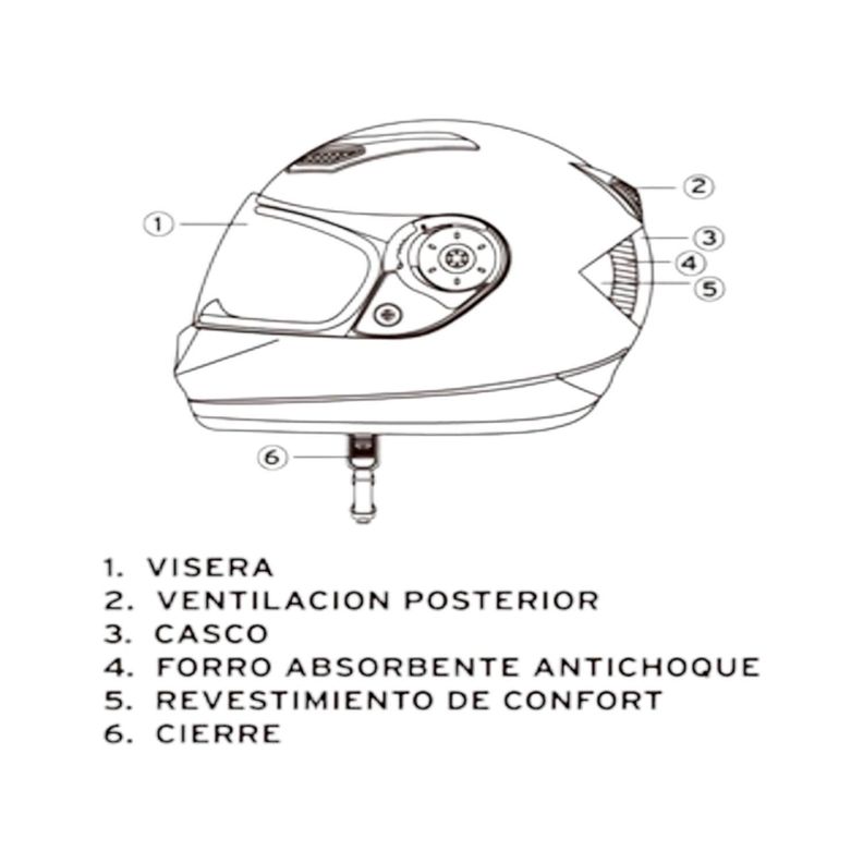 Casco Full Face Bx107 Talla L Silver Certificado ECE Bex-2