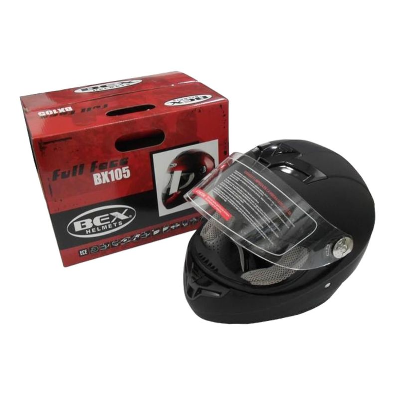 Casco Full Face Bx105 Talla M Color Flat Black Ceritificacion ECE Bex-1