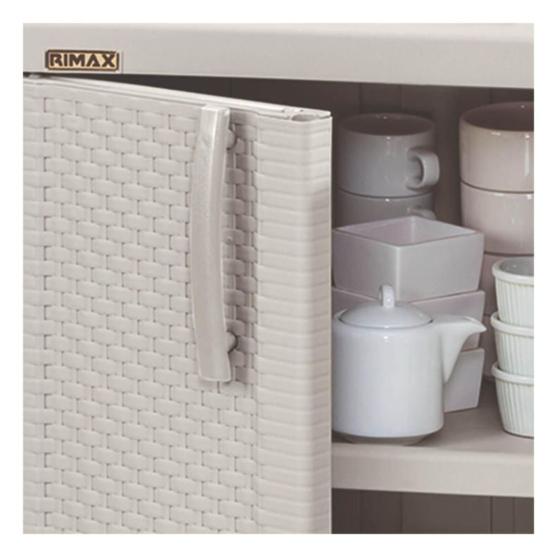 Armario Multiuso Plastico Tejido Taupe 65x45x101.5 cm Rimax-2