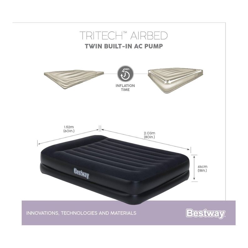 Colchón Inflable Eléctrico Queen 2.03MX1.52MX46Cm Bestway-7