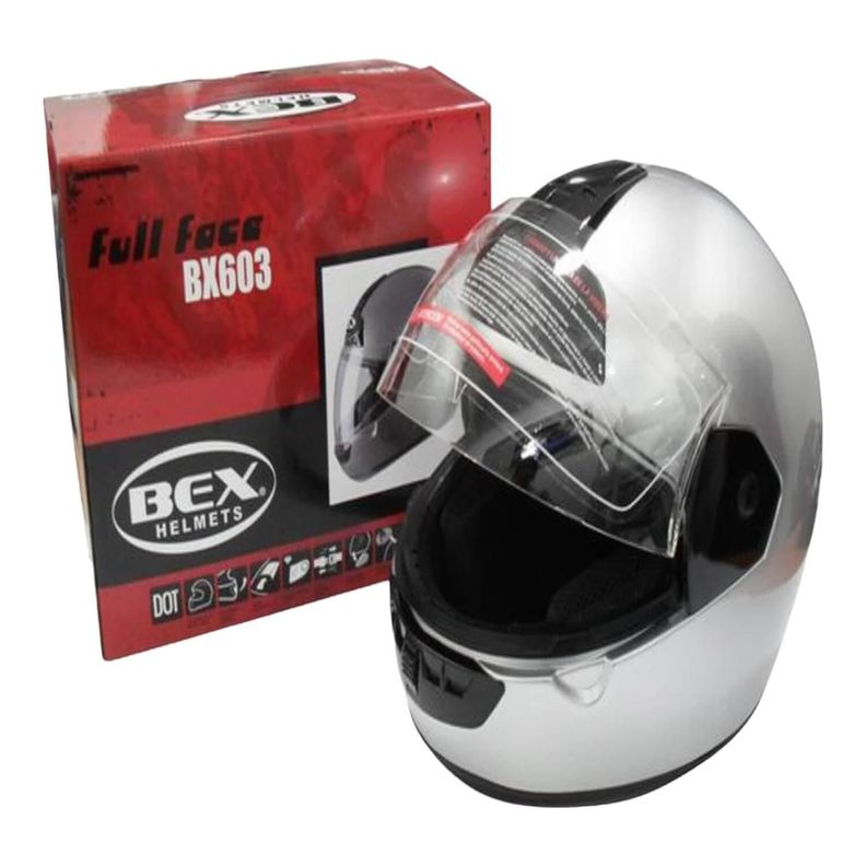 Casco Full Face Bx603 Talla L Color Silver Certificado DOT-1