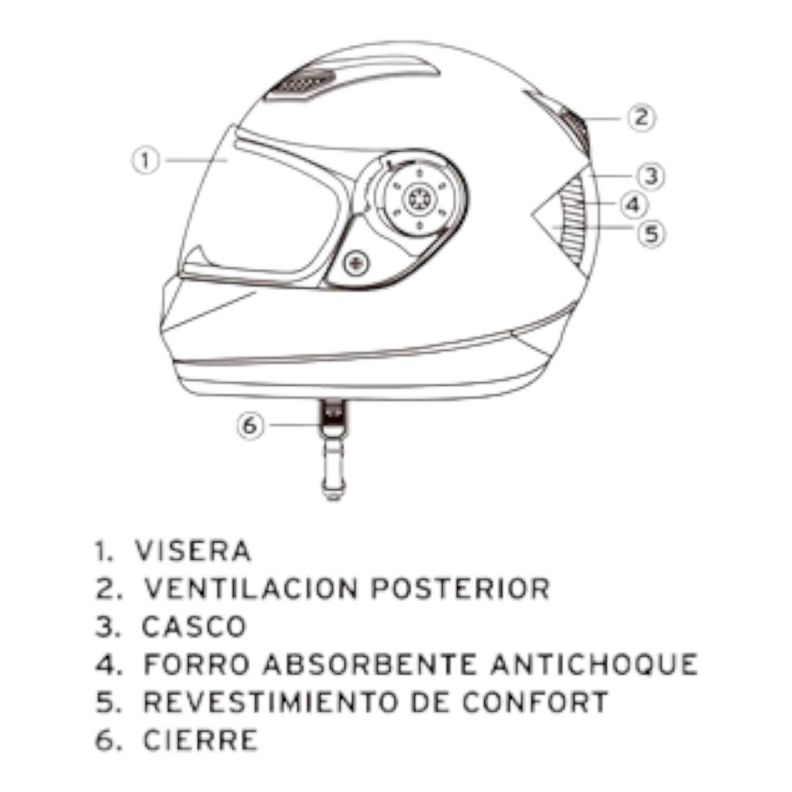 Casco Full Face Bx603 Talla L Color Silver Certificado DOT-3