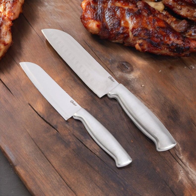 Set Cuchillos Santoku acero inox 2 piezas Edgefield Oster-4
