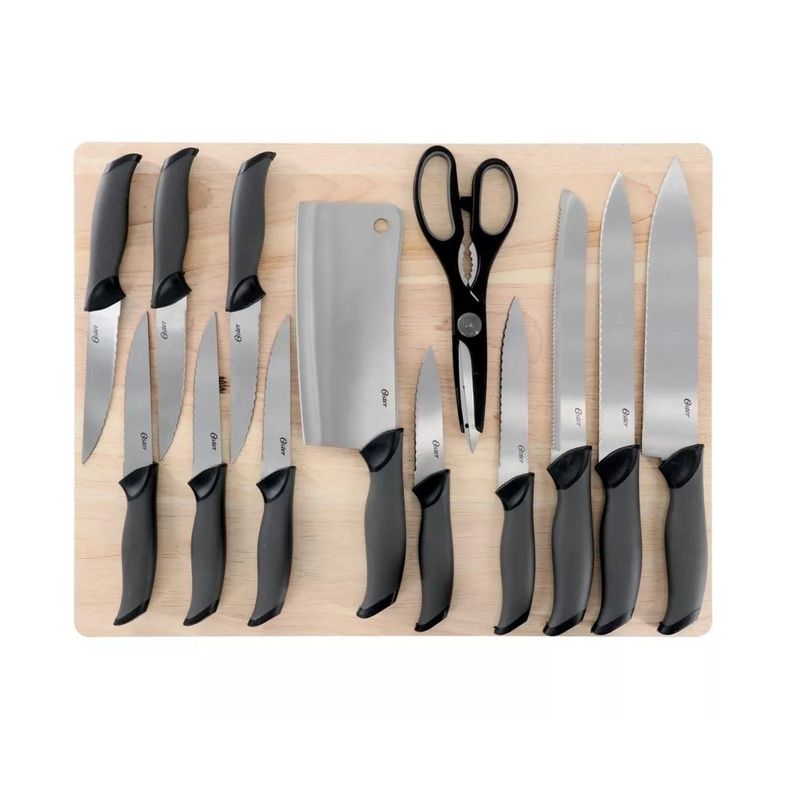 Set Cuchillos acero inoxidable 14 piezas + tabla Oster-0