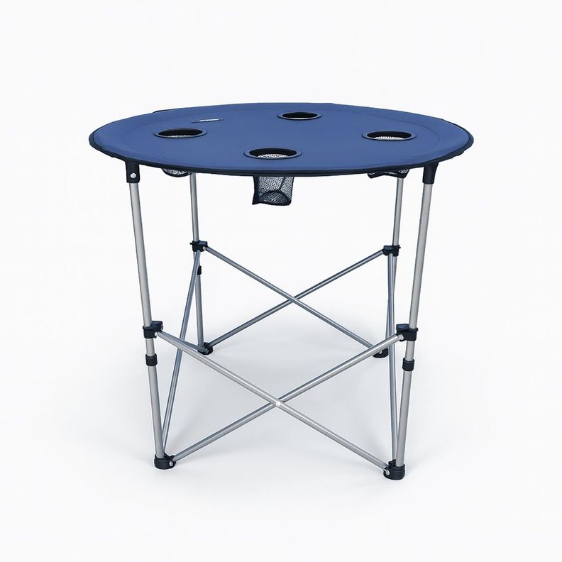 Mesa Plegable Camping Serengeti con Posavasos Azul Nat Geo