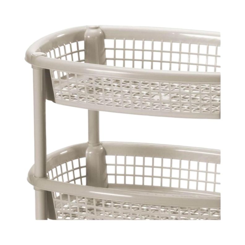Carro verdulero plastico Oval Taupe 3 canastos Rimax-2