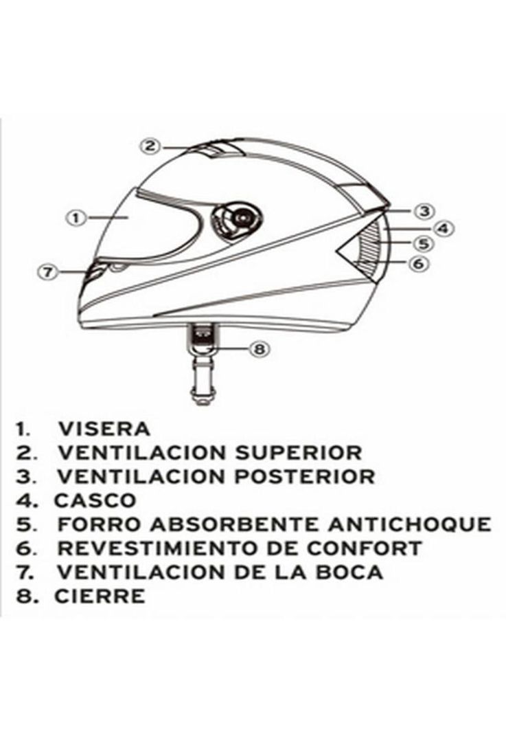 Casco Full Face Bx105 Talla M Color Burgundhy Ceritificacion ECE Bex-6