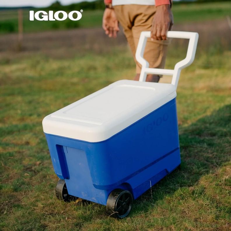 Cooler Nevera Hielera con Ruedas Wheelie Azul 36Litros Igloo-2