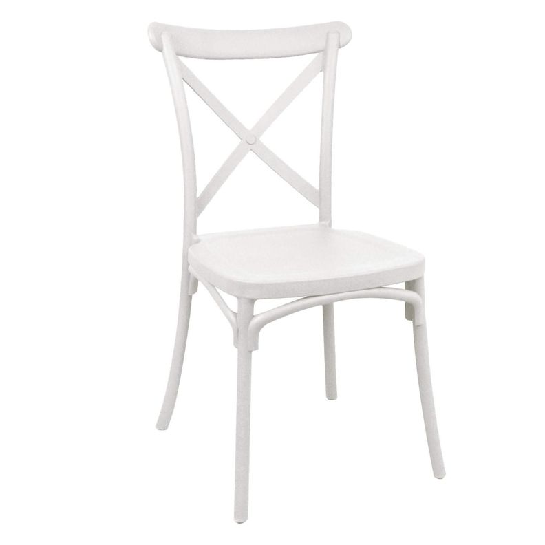 Silla Plastico Apilable Deco Copenhagen Blanca Escandinavia Blanco