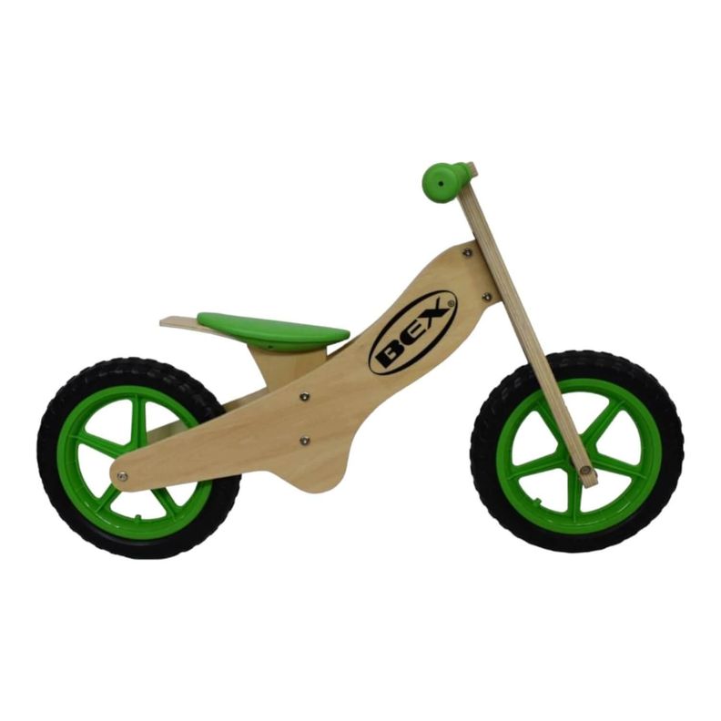 Bicicleta Madera Equilibrio Aprendizaje Sin Pedal Verde Bex-3