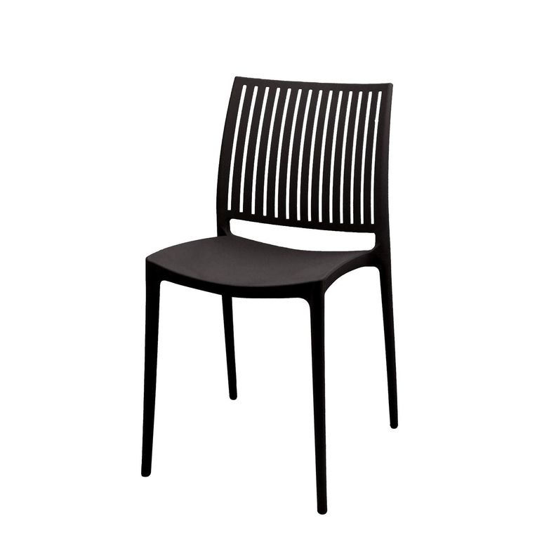 Silla Plastico Apilable Deco Noruega Negro Escandinavia