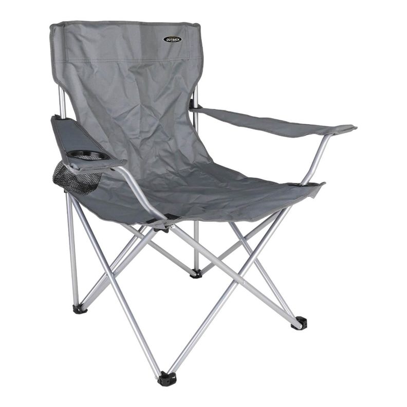 Silla Plegable Outback Con Apoyabrazos Gris-0