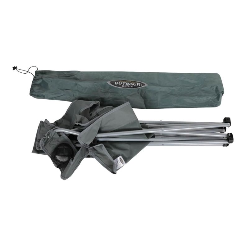 Silla Plegable Outback Con Apoyabrazos Gris-1