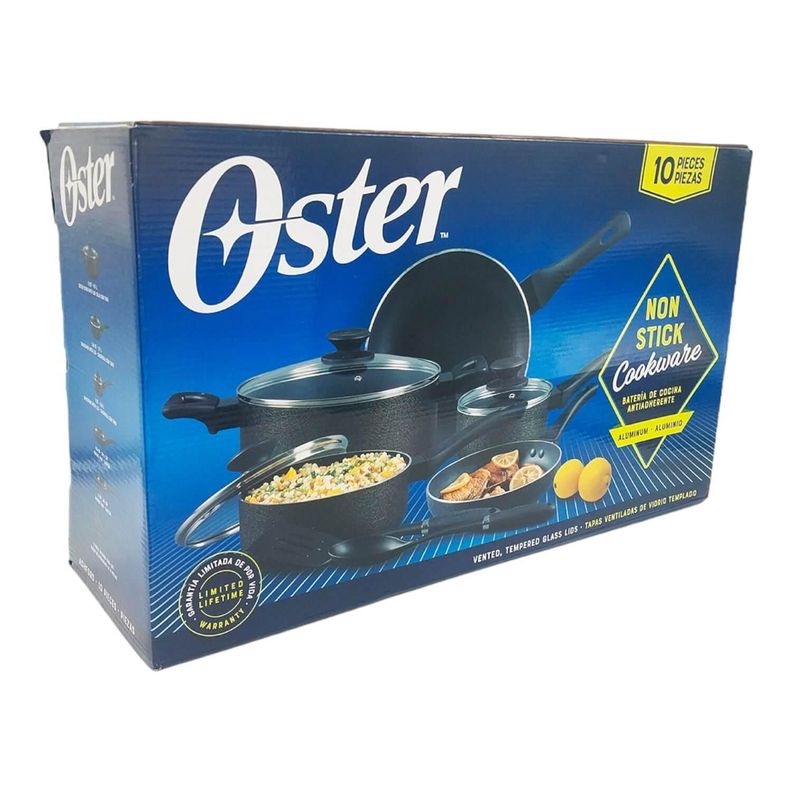Batería de cocina antiadherente 10 piezas Ashford Oster-4