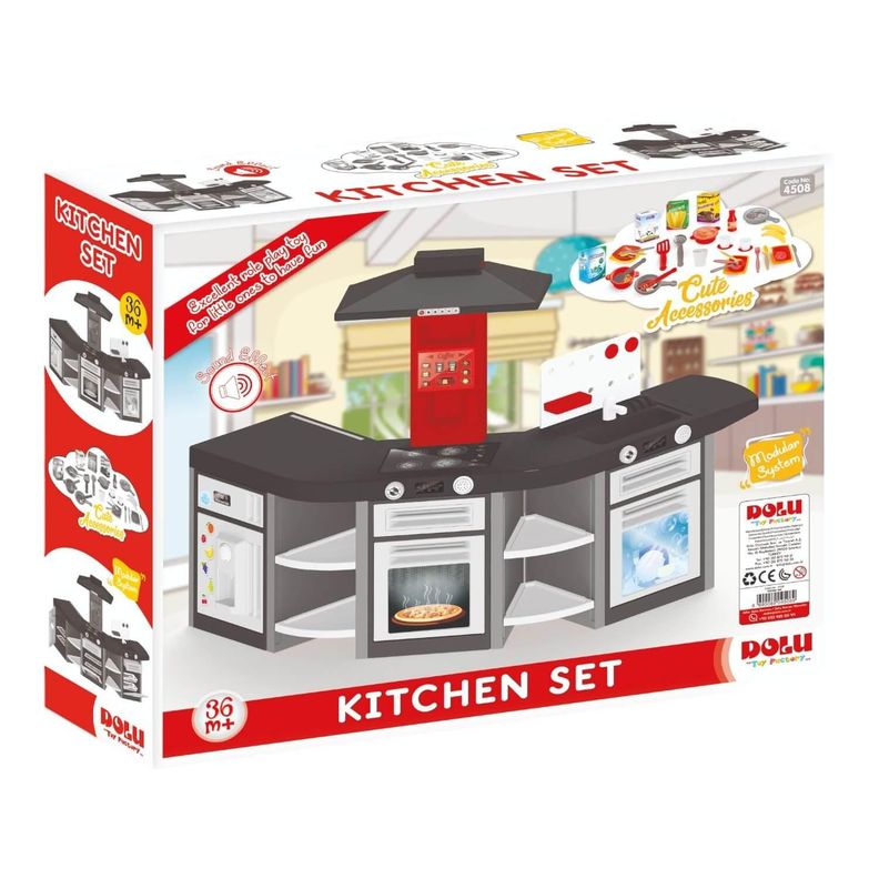 Cocina Juguete Plastica Triple + Accesorio 139x65x100Cm Dolu-4