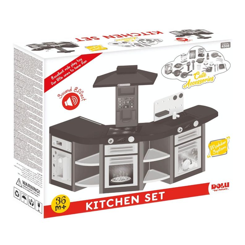 Cocina Juguete Plastica Triple + Accesorio 139x65x100Cm Dolu-5