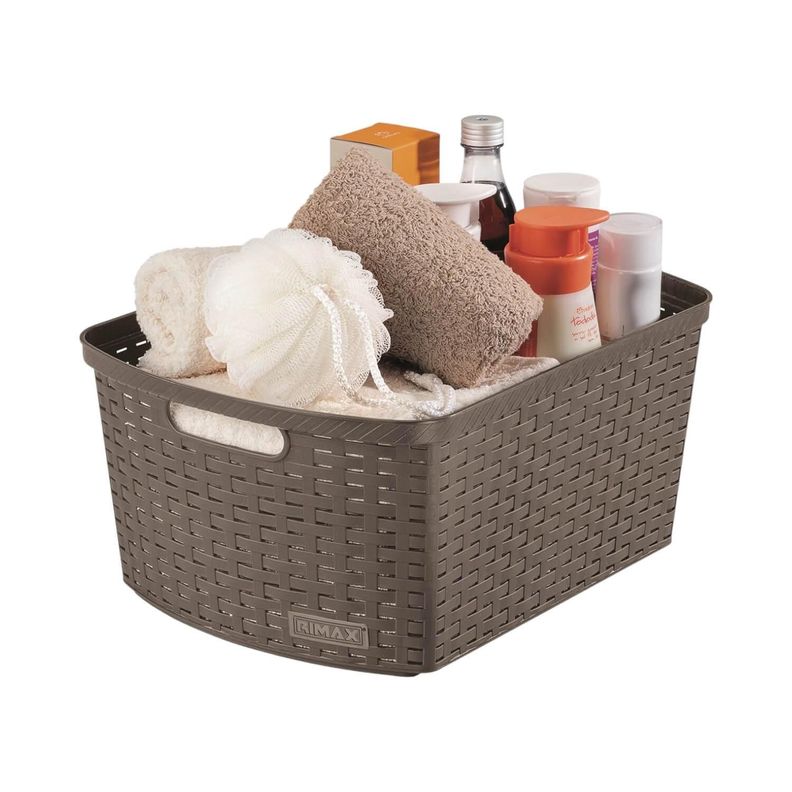 Canasta Plastica Café 39x28x17 cm Shia Rimax-1