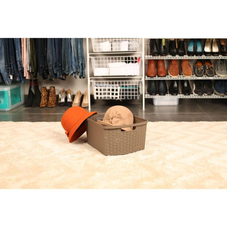 Canasta Plastica Café 39x28x17 cm Shia Rimax-3