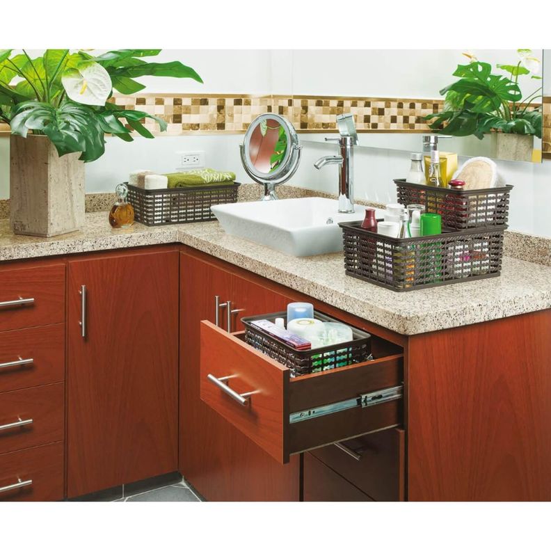 Canasta Plastica Café 35.6X23.6X13 cm Deco Rimax-1