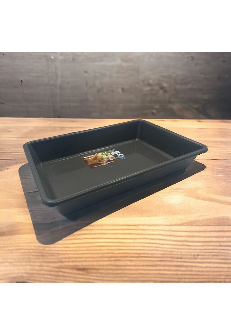 Arenero Bandeja Gato 9 Litros 48X33X8Cm Negro Plastiken-2