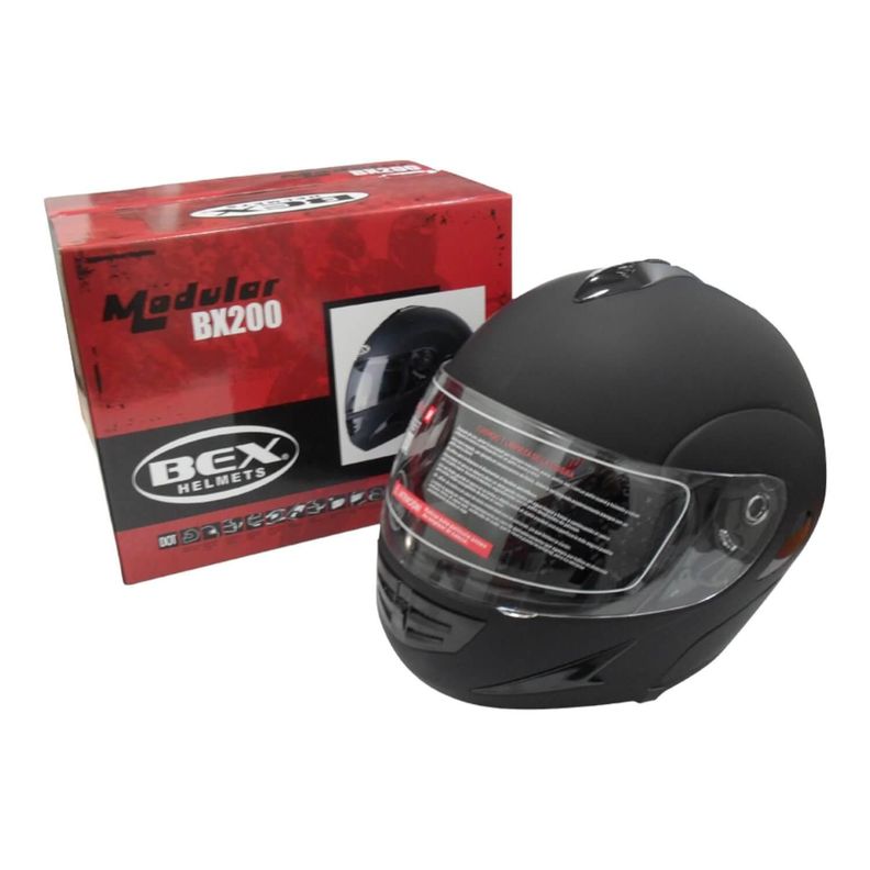 Casco Full Face Bx200 Talla M Flat Black Certificado Bex-2