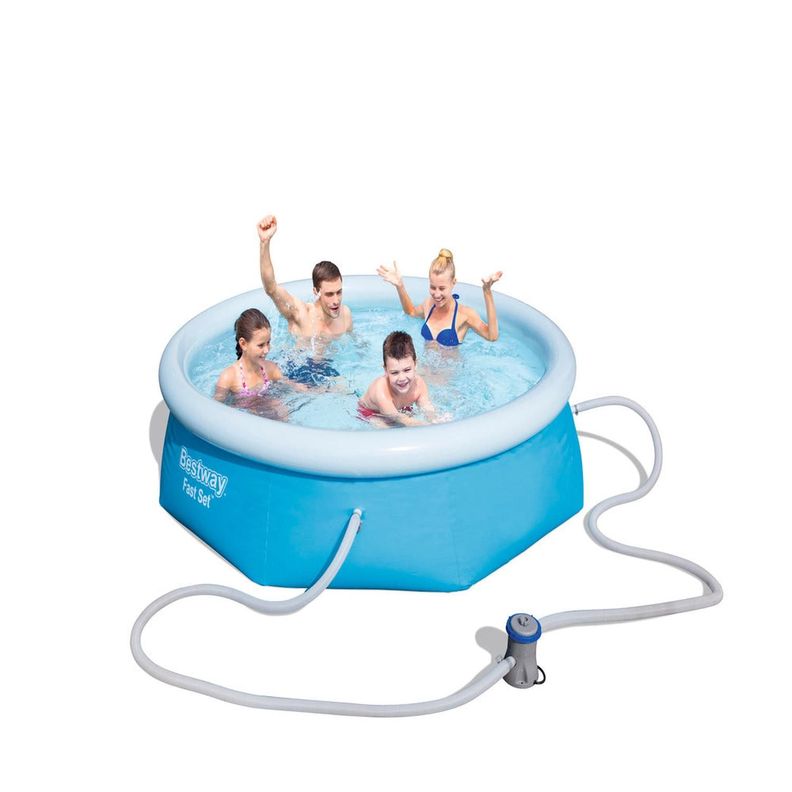 Piscina Bestway Redonda Fácil Armado con filtro 2.44MX66Cm-1