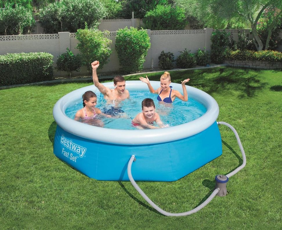 Piscina Bestway Redonda Fácil Armado con filtro 2.44MX66Cm-2