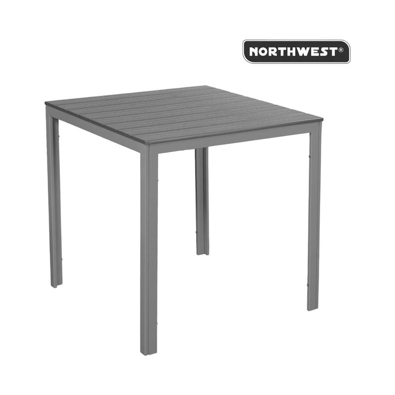 Mesa Terraza Polywood Impermeable 78X78cm Gris Northwest-4