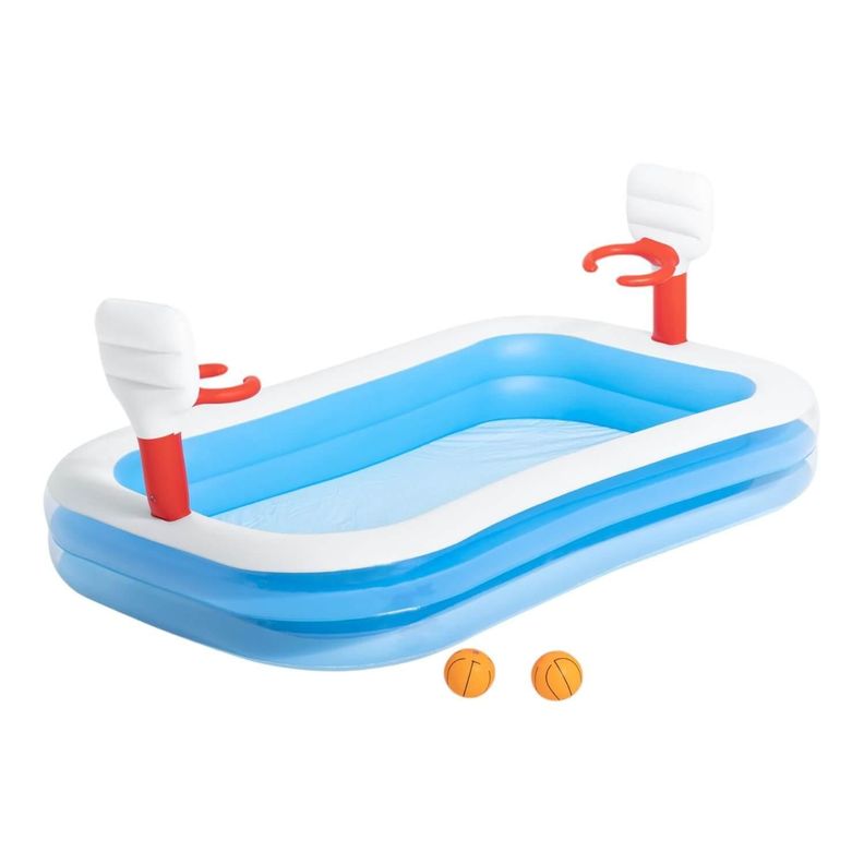 Piscina Inflable Bestway Basketball Con Pelota 251x168x102cm-0
