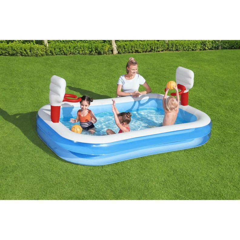 Piscina Inflable Bestway Basketball Con Pelota 251x168x102cm-1