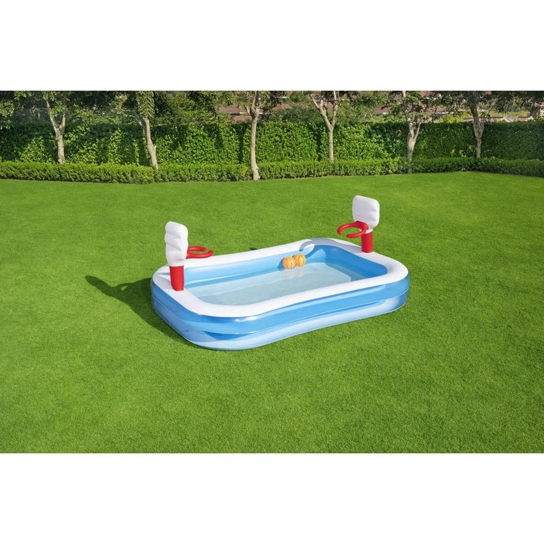 Piscina Inflable Bestway Basketball Con Pelota 251x168x102cm-6
