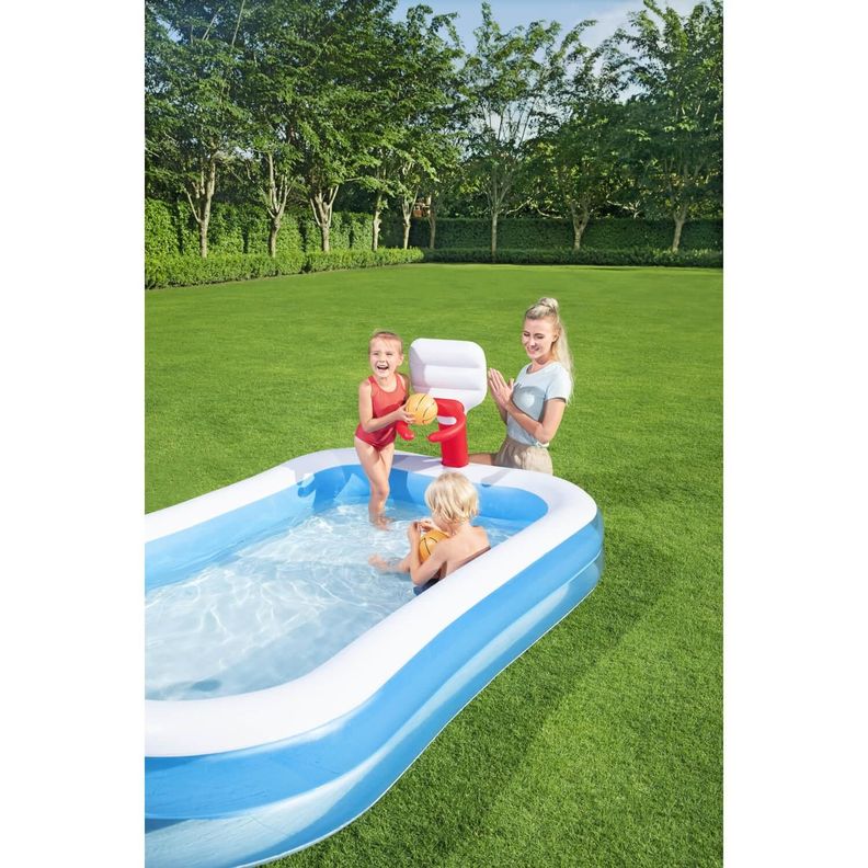 Piscina Inflable Bestway Basketball Con Pelota 251x168x102cm-8