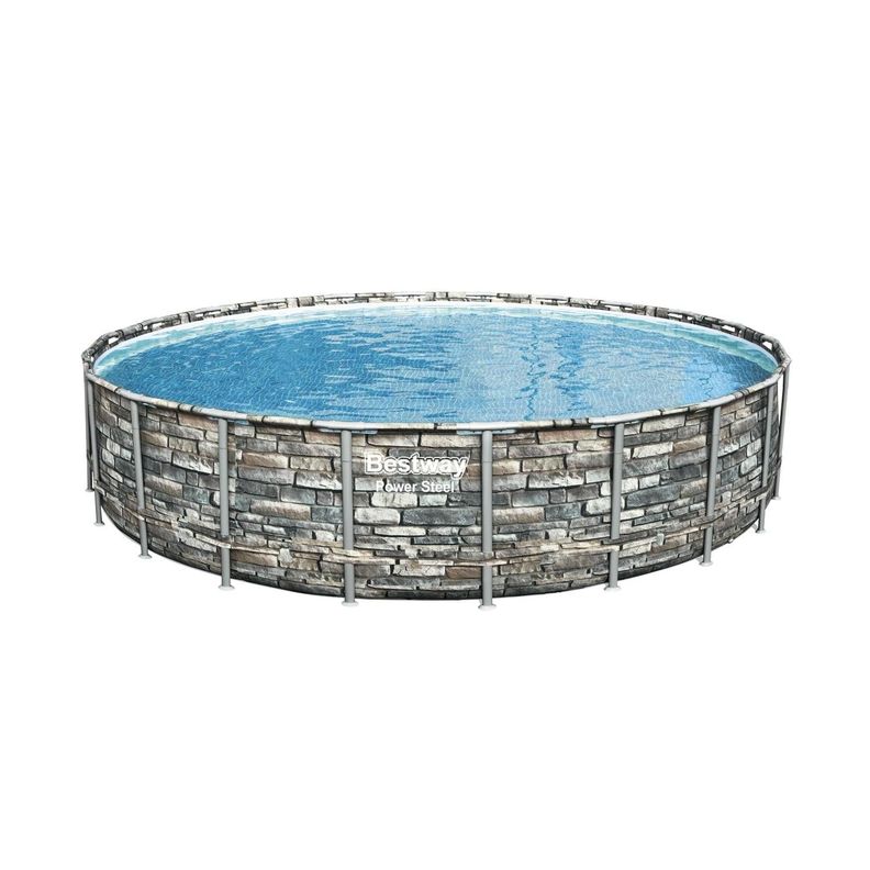 Piscina Bestway Redonda Piedra Filtro+Accesorios 6.71MX1.32M-0