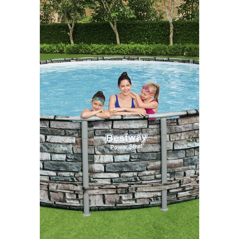 Piscina Bestway Redonda Piedra Filtro+Accesorios 6.71MX1.32M-6