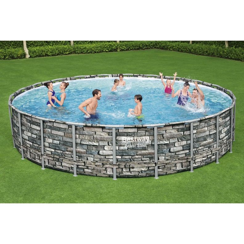 Piscina Bestway Redonda Piedra Filtro+Accesorios 6.71MX1.32M-7