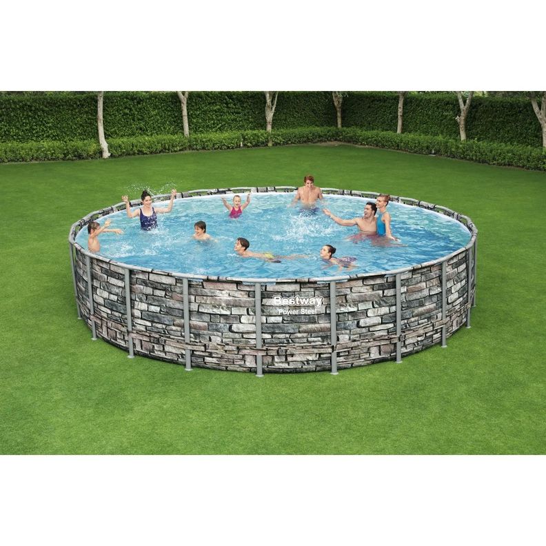 Piscina Bestway Redonda Piedra Filtro+Accesorios 6.71MX1.32M-9