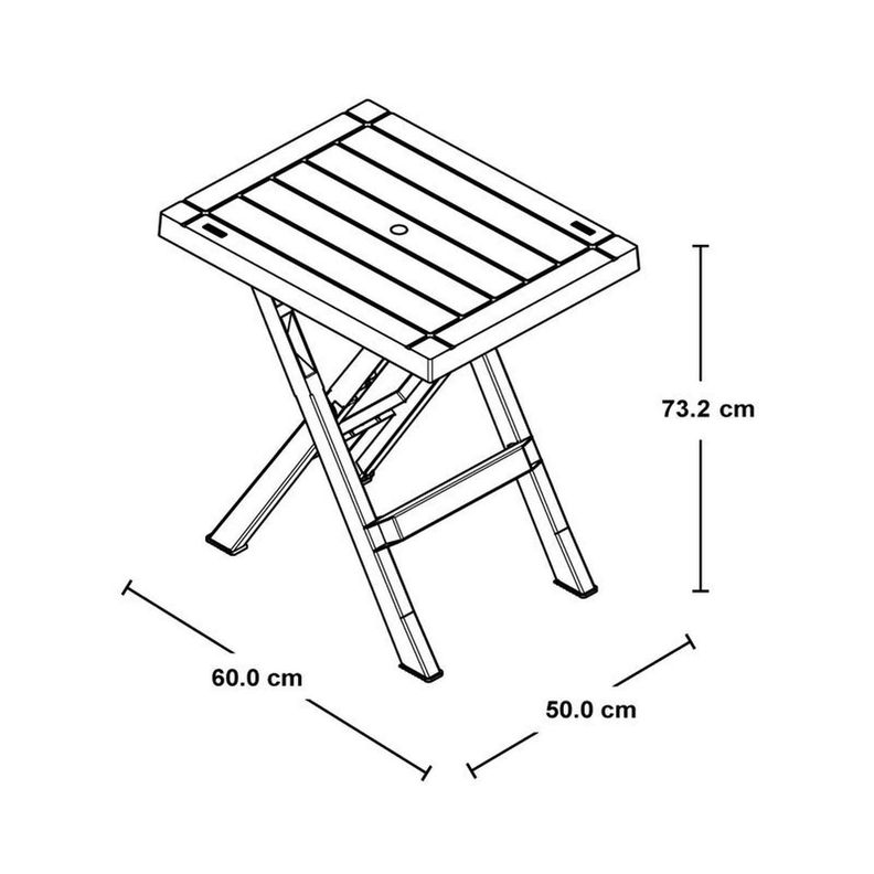 Mesa Plegable Rectangular 65X50X74 cm Café Rimax-3