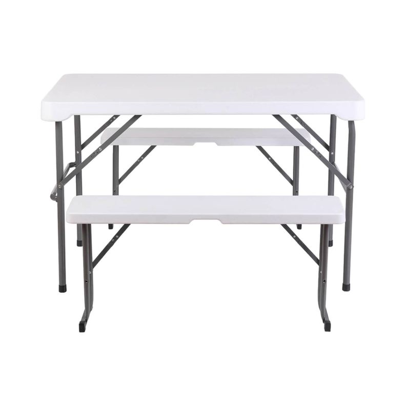 Set Mesa Y Bancos Plegables 113x68.5x73Cm Blanca Northwest-5