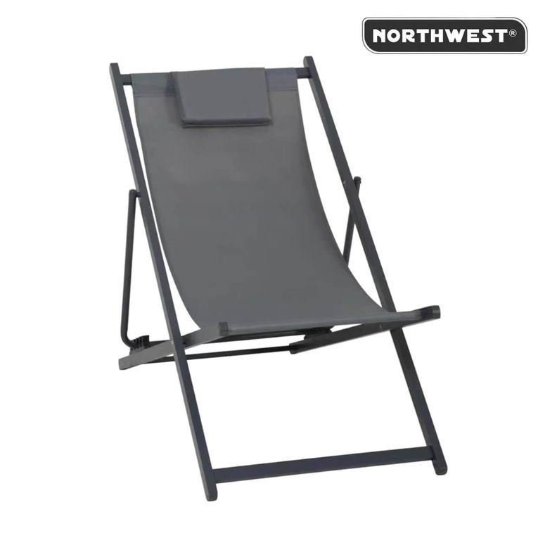 Silla Reposera Playa Piscina Plegable New Port Gris Northwest-2