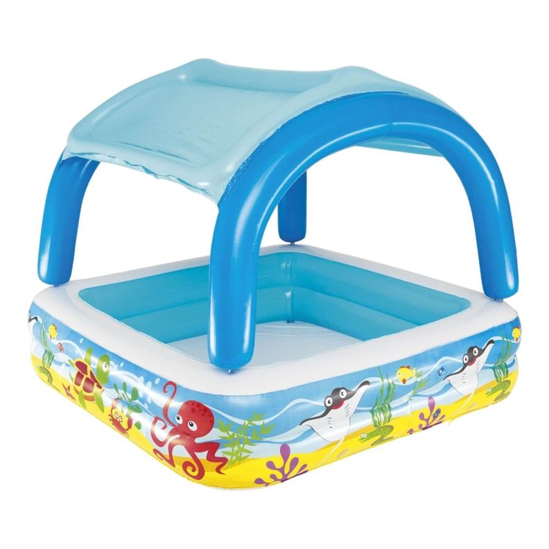 Piscina Inflable Bestway Con Toldo Desmontable 140x140x114cm-0